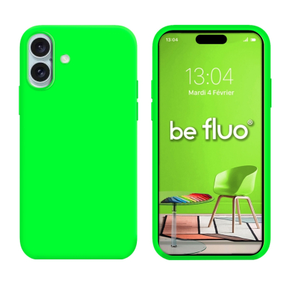 Coque Silicone Moxie BeFluo Fine et Légère pour iphone 18 - Vert Fluo
