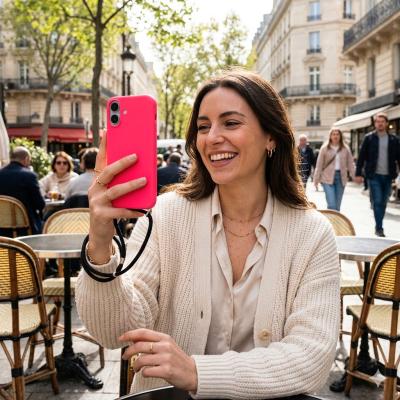Coque Silicone Moxie BeFluo Fine et Légère pour iphone 18 - Rose fluo