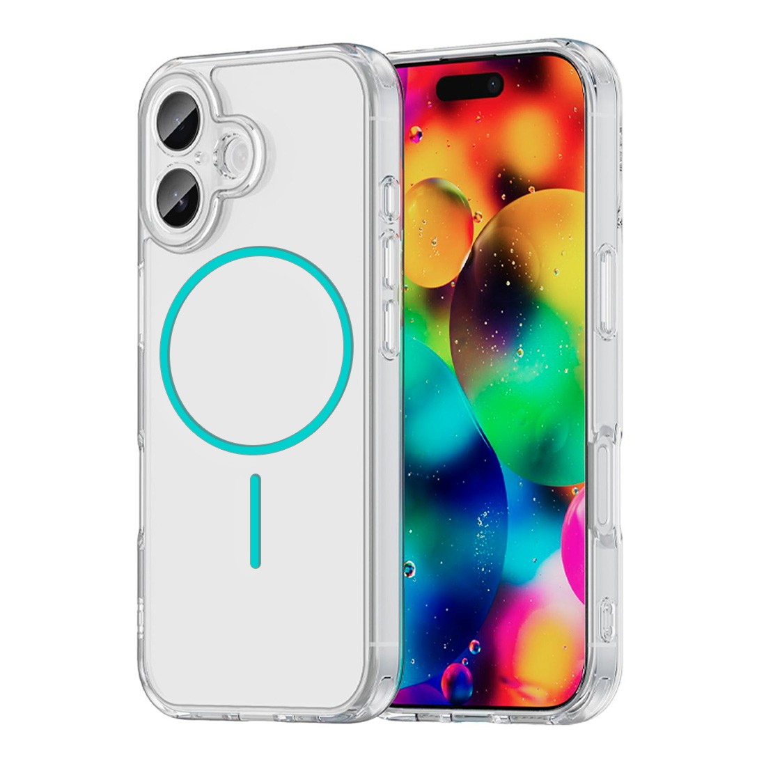 Coque renforcée transparente iphone 18 avec magsafe - Bleu clair