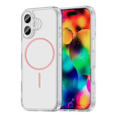 Coque renforcée transparente iphone 18 avec magsafe - Rose