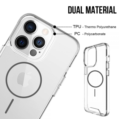 Coque renforcée transparente iPhone 18 Pro Max avec magsafe - Bleu cl