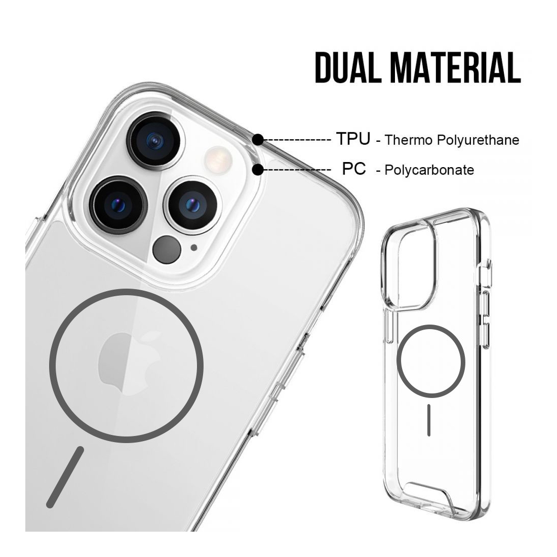 Coque renforcée transparente iPhone 18 Pro Max avec magsafe - Rose