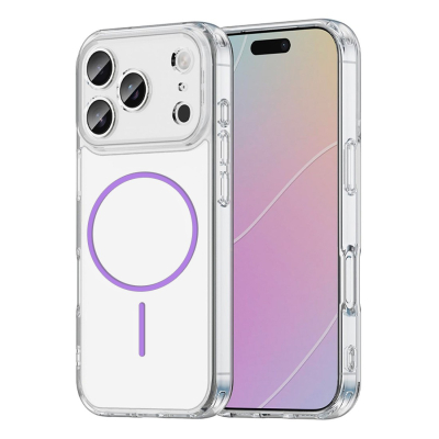 Coque renforcée transparente iPhone 18 Pro Max avec magsafe - Violet