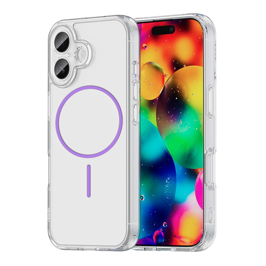 Coque renforcée transparente iphone 18 avec magsafe - violet