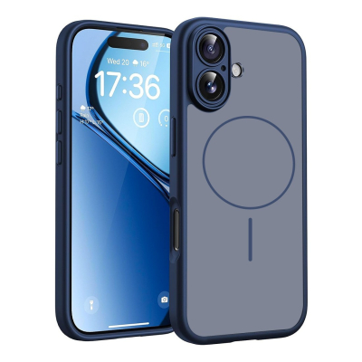 Coque renforcée de couleur iphone 18 avec magsafe couleur bleu