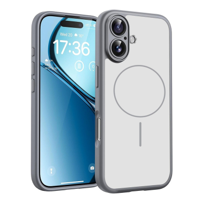 Coque renforcée de couleur iphone 18 avec magsafe couleur Gris