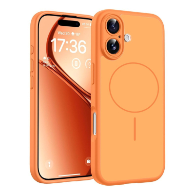Coque renforcée de couleur iphone 18 avec magsafe couleur Orange