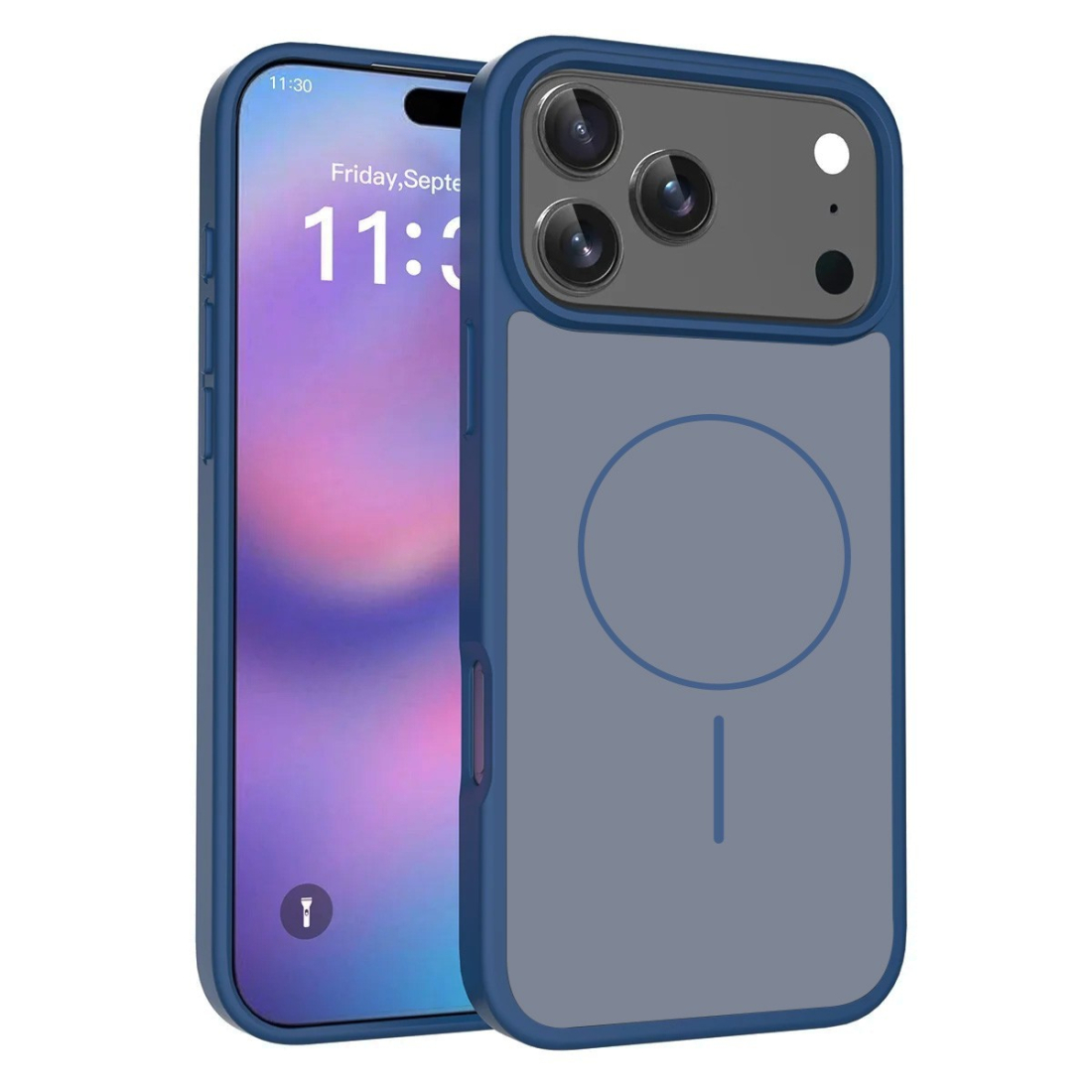 Coque renforcée de couleur iPhone 18 Pro Max avec magsafe couleur ble