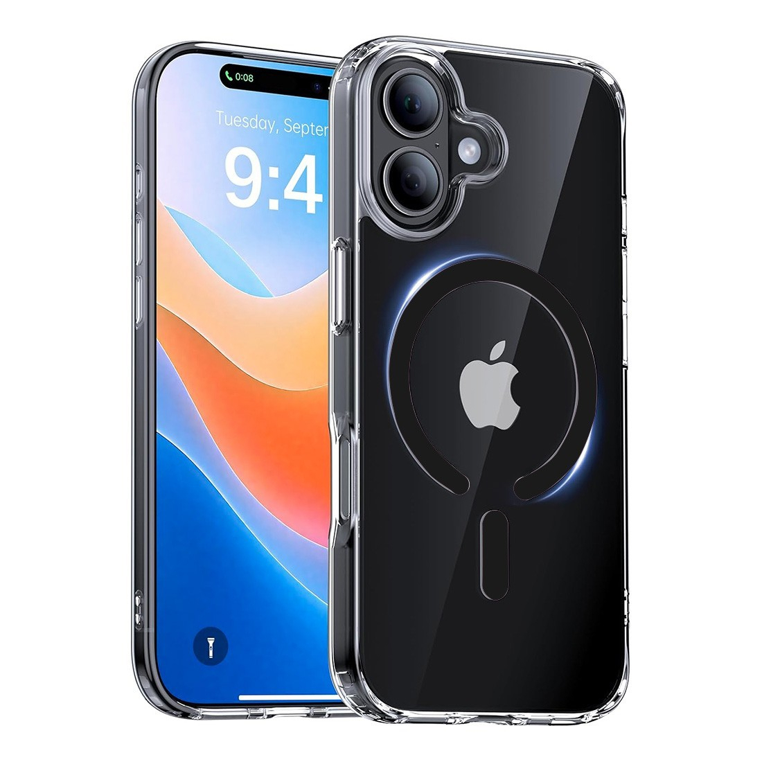Coque Renforcée transparente iphone 18 avec magsafe couleur Noir
