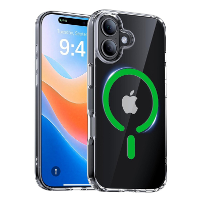 Coque Renforcée transparente iphone 18 avec magsafe couleur Vert