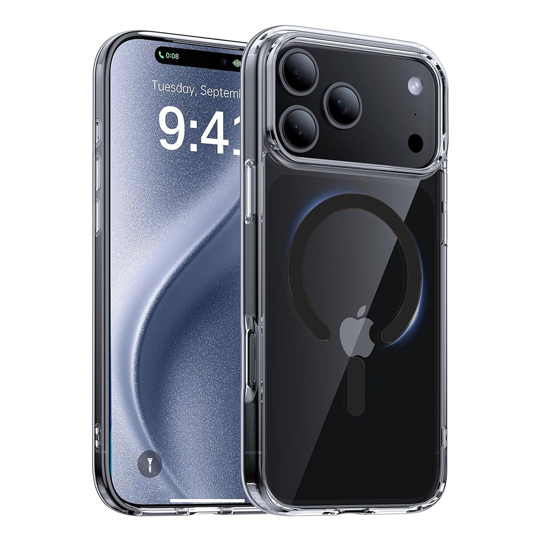 Coque Renforcée transparente iPhone 18 Pro avec magsafe couleur Noir