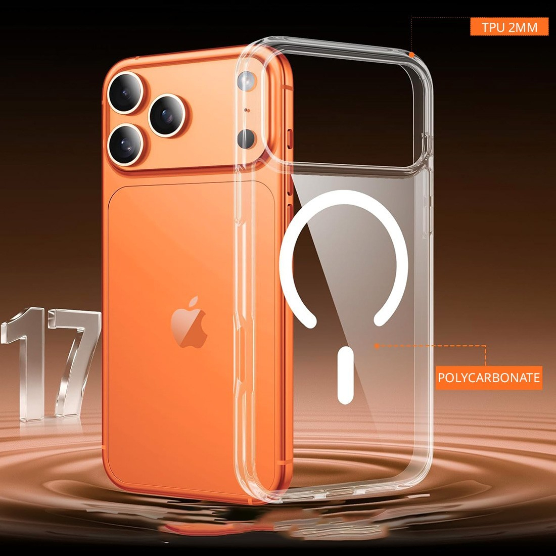 Coque Renforcée transparente iPhone 18 Pro avec magsafe couleur Vert