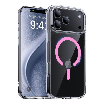 Coque Renforcée transparente iPhone 18 Pro Max avec magsafe Rose