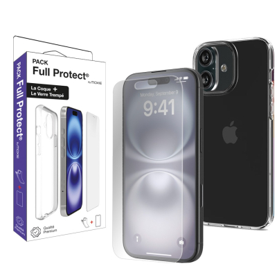 Pack 1 Housse TPU transparente + 1 verre trempé 2.5D iphone 18