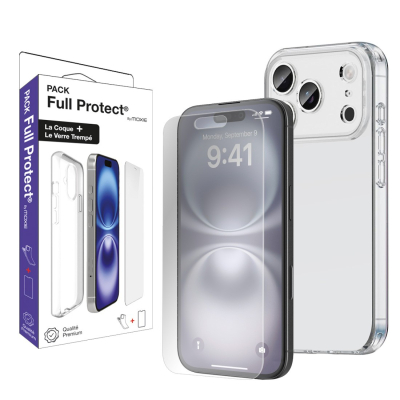 Pack 1 TPU transparente + 1 verre trempé 2.5D iPhone 18 Pro max
