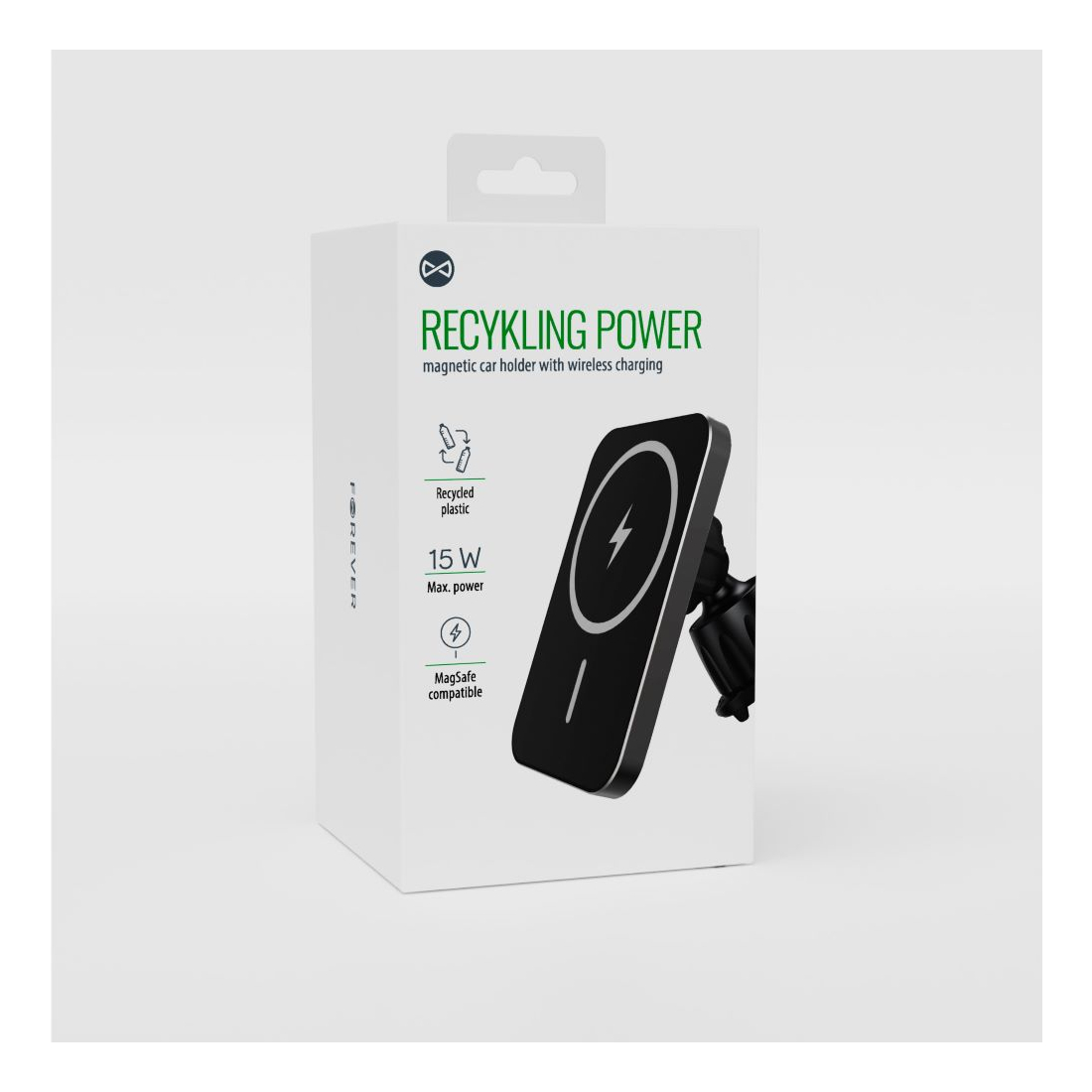 Support voiture induction 15 W MagSafe Forever Recycling noir