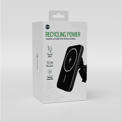 Support voiture induction 15 W MagSafe Forever Recycling noir