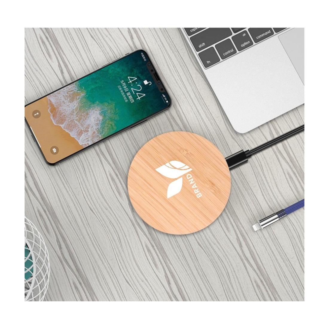 Chargeur à induction 10W en Bambou