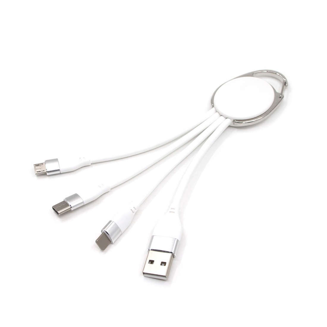 Porte clef métal avec cable data lightning/micro USB / USB-C