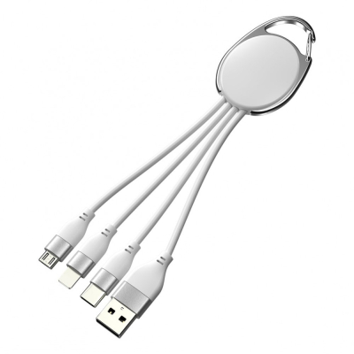 Porte clef métal avec cable data lightning/micro USB / USB-C