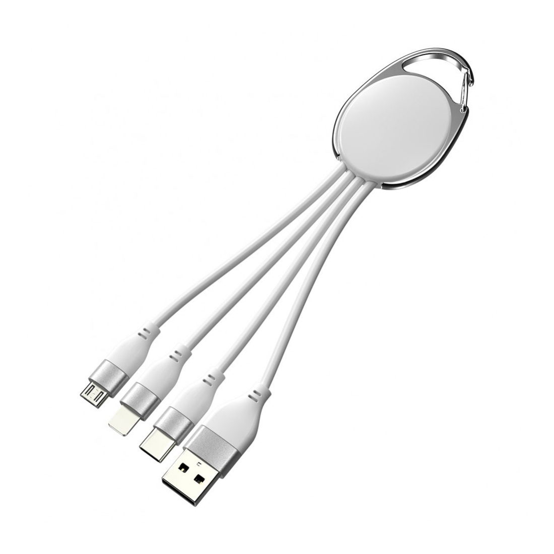 Porte clef métal avec cable data lightning/micro USB / USB-C