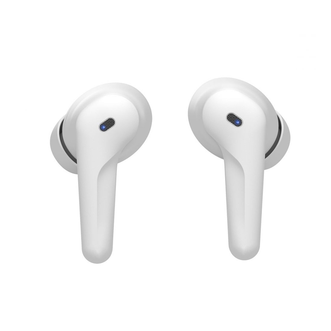 Oreillette bluetooth stéréo Moxie Minitwin avec boitier coulissant - blanc