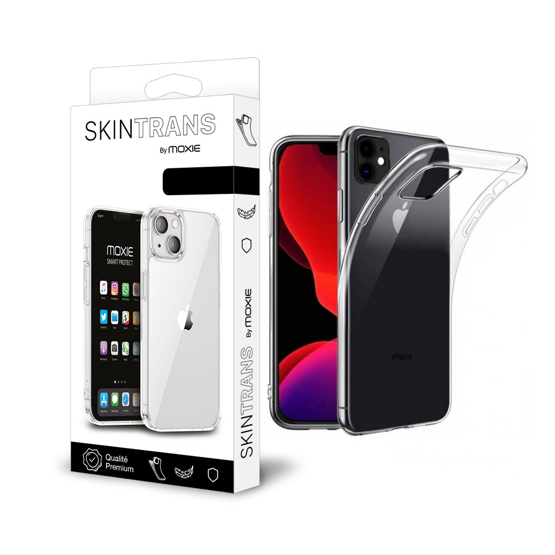Coque SKINTRANS transparente ultra fine en TPU pour iPhone