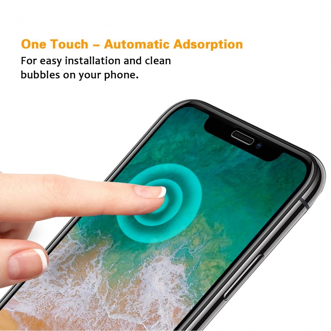 Protection d'écran iPhone X en Verre Trempé, Moxie [Ultimate 6D] [Full Glass 0.15mm 9H] Film en Verre Trempé pour iPhone X [Blac
