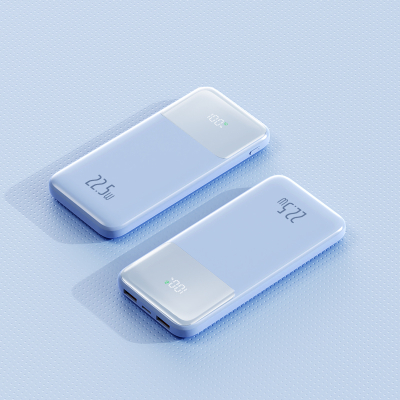 Powerbank 10000 mAh écran digital - Bleu clair | VOG IMPORT