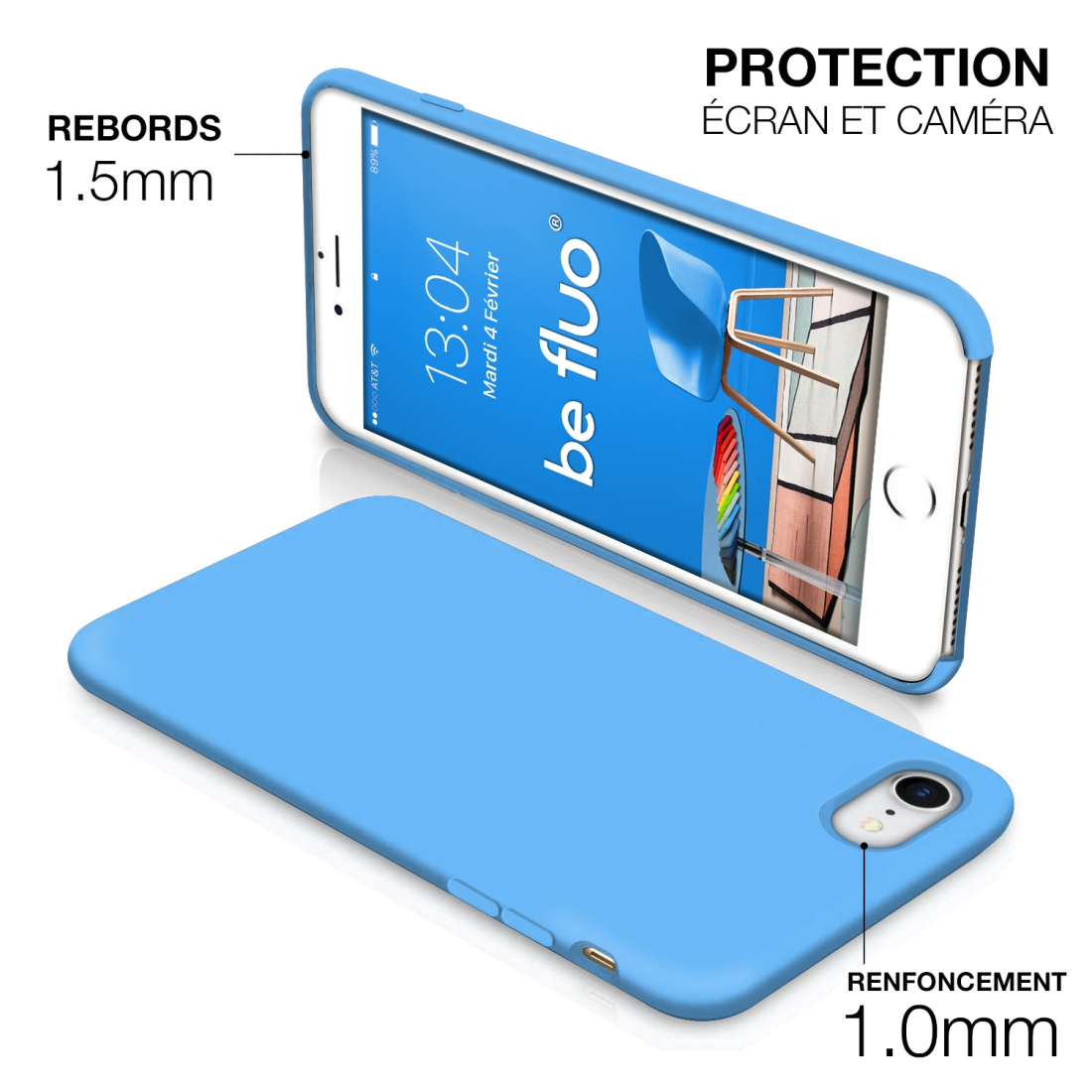 Moxie Coque iPhone 7/8/SE 2020 [BeFluo] Coque Silicone Fine et Légère pour iPhone 8, iPhone 7 et iPhone SE 2020, Intérieur Micro