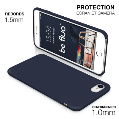 Moxie Coque iPhone 7/8/SE 2020 [BeFluo] Coque Silicone Fine et Légère pour iPhone 8, iPhone 7 et iPhone SE 2020, Intérieur Micro