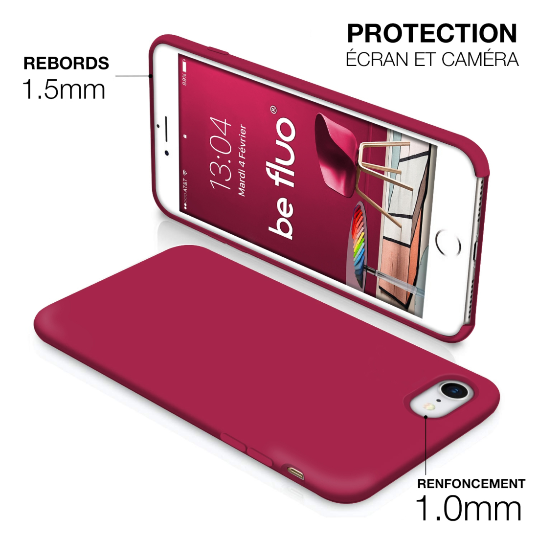 Moxie Coque iPhone 7/8/SE 2020 [BeFluo] Coque Silicone Fine et Légère pour iPhone 8, iPhone 7 et iPhone SE 2020, Intérieur Micro