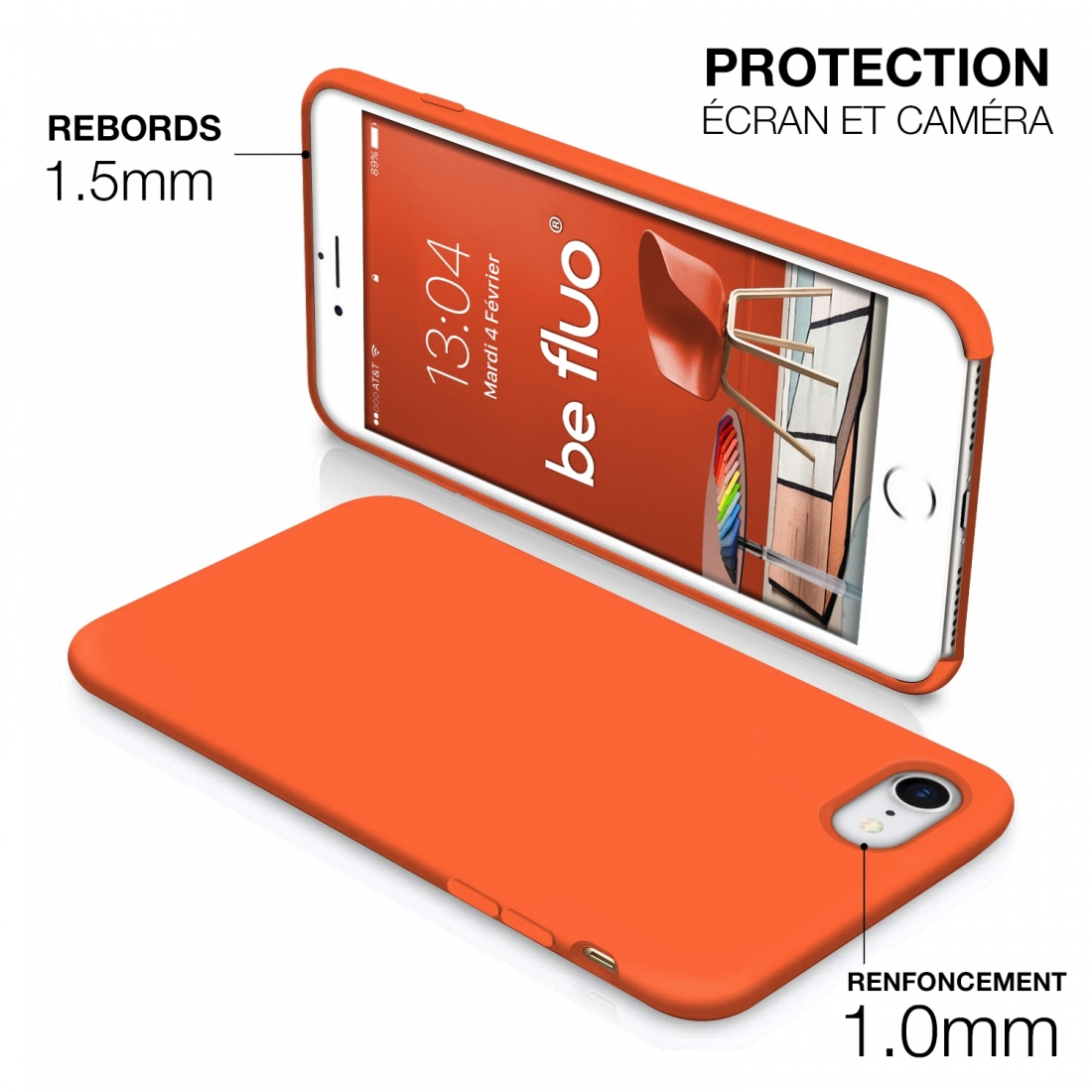 Moxie Coque iPhone 7/8/SE 2020 [BeFluo] Coque Silicone Fine et Légère pour iPhone 8, iPhone 7 et iPhone SE 2020, Intérieur Micro