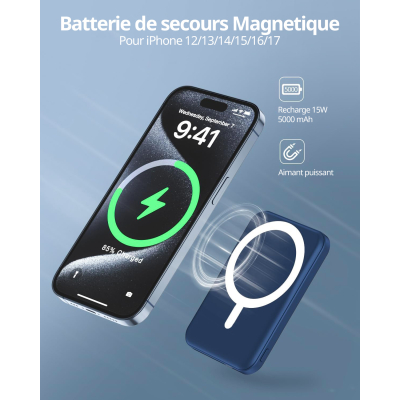 Batterie externe MagSafe 5000 mAh - Bleu foncé | VOG IMPORT