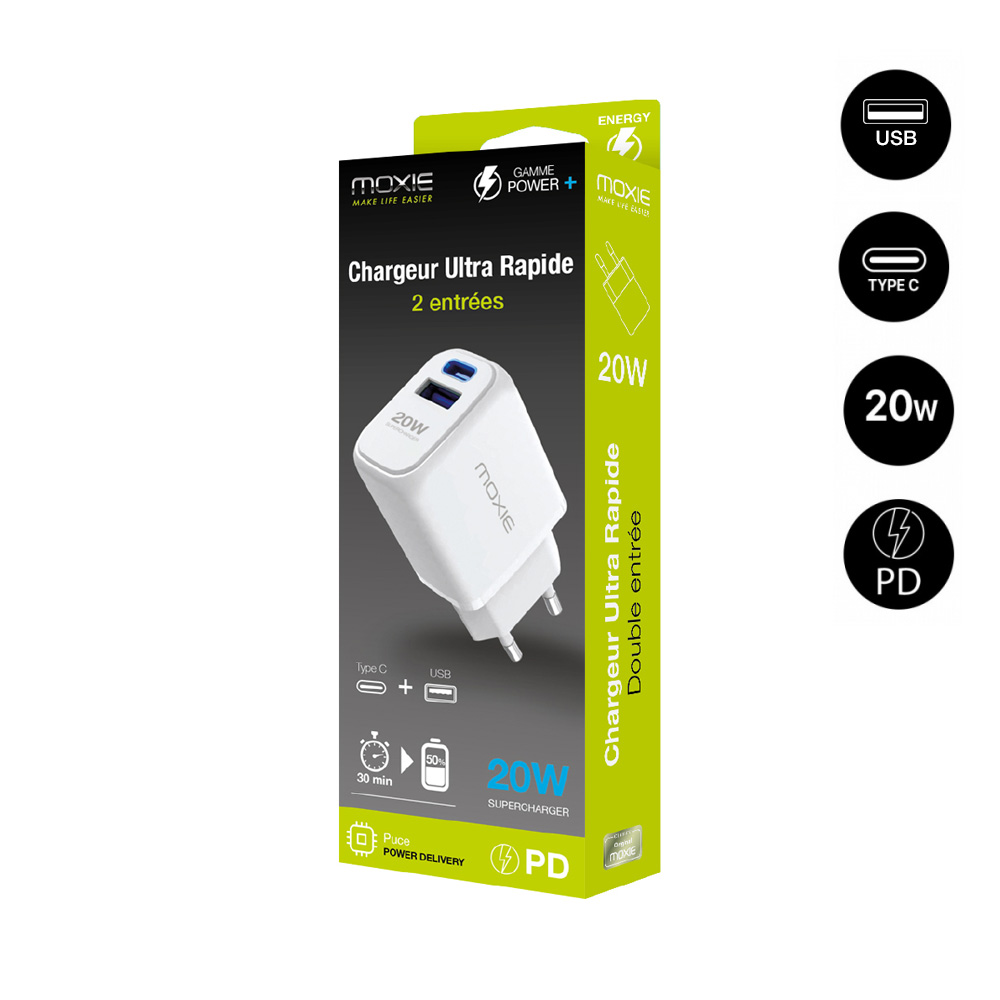 CHARGEUR RAPIDE-1 SORTIE PD20W iPhone12